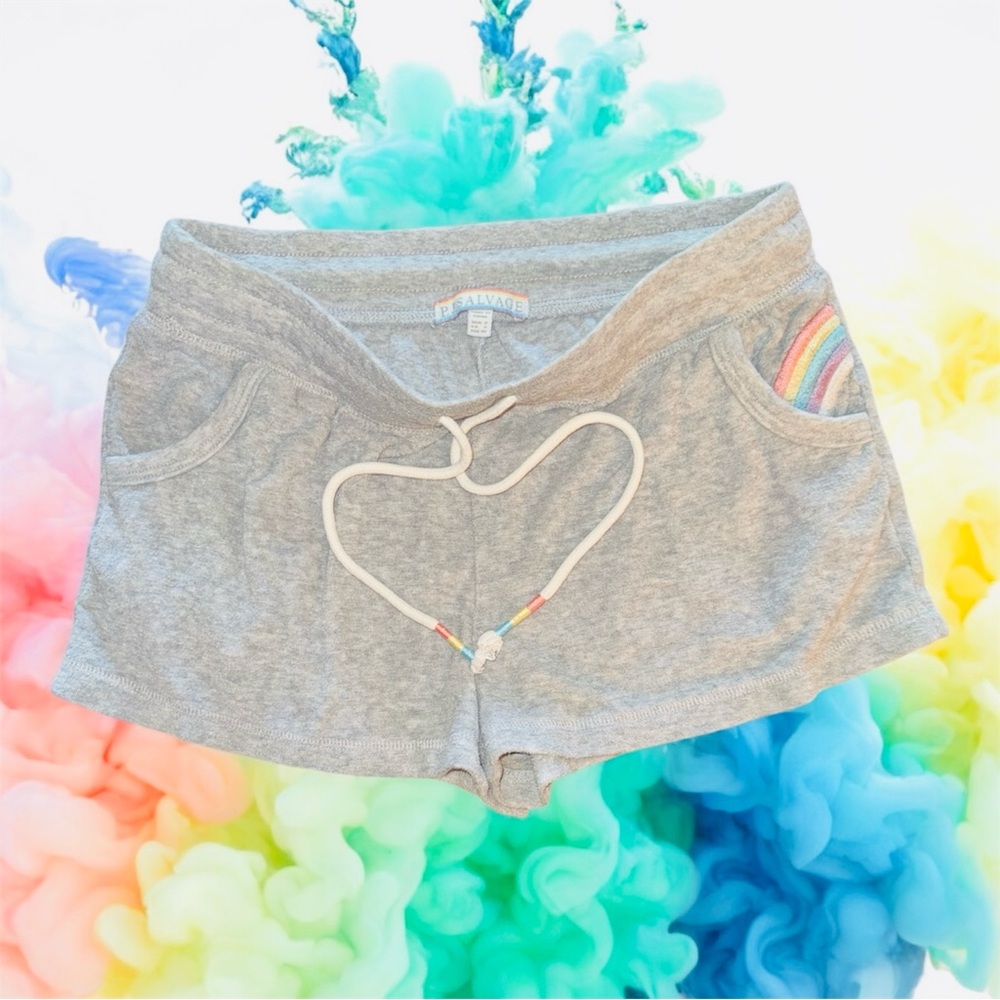 P.J. Salvage Terry Cloth Gray Rainbow Women's Shorts‎ size small